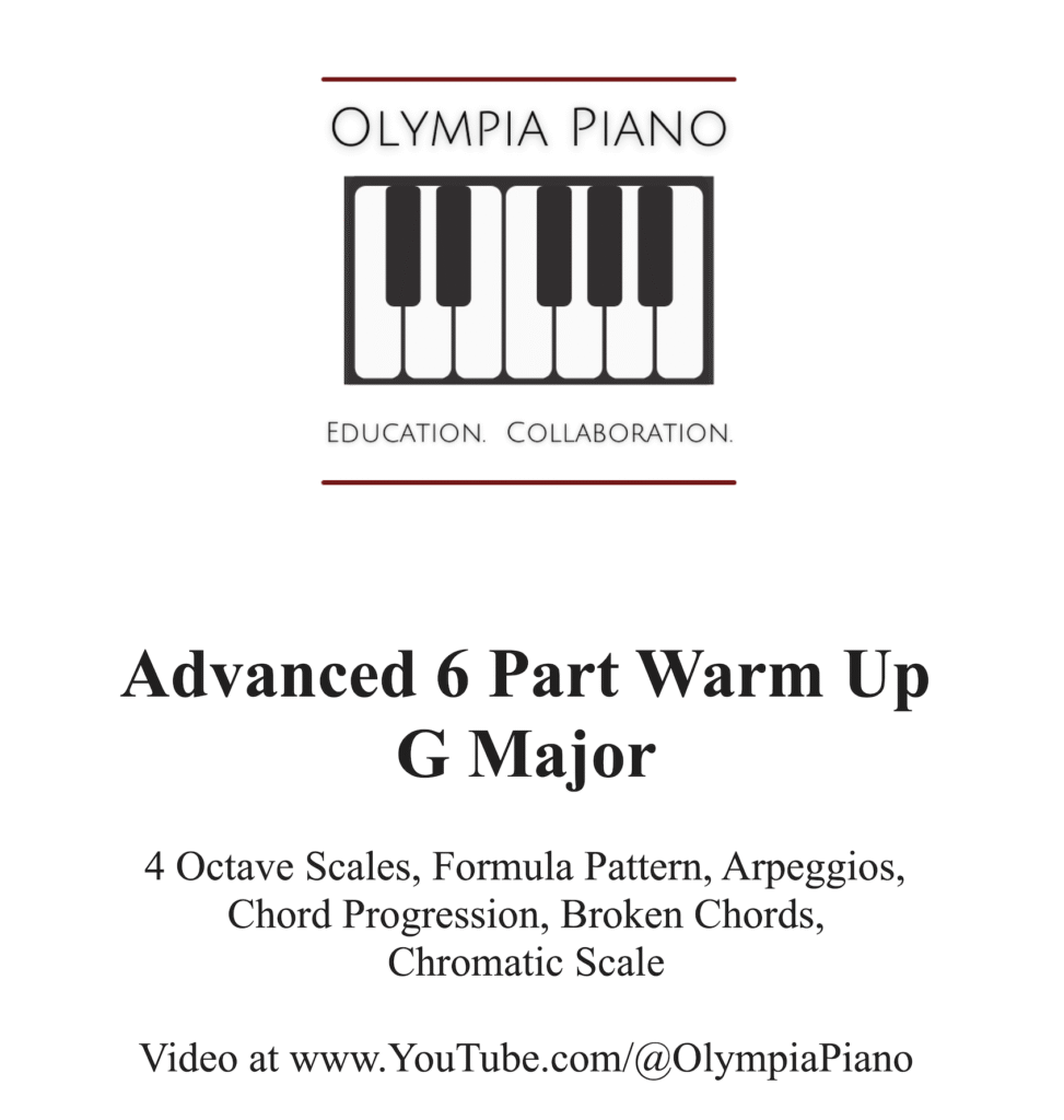 3. Advanced Piano 6 Part Warm Up - G Major