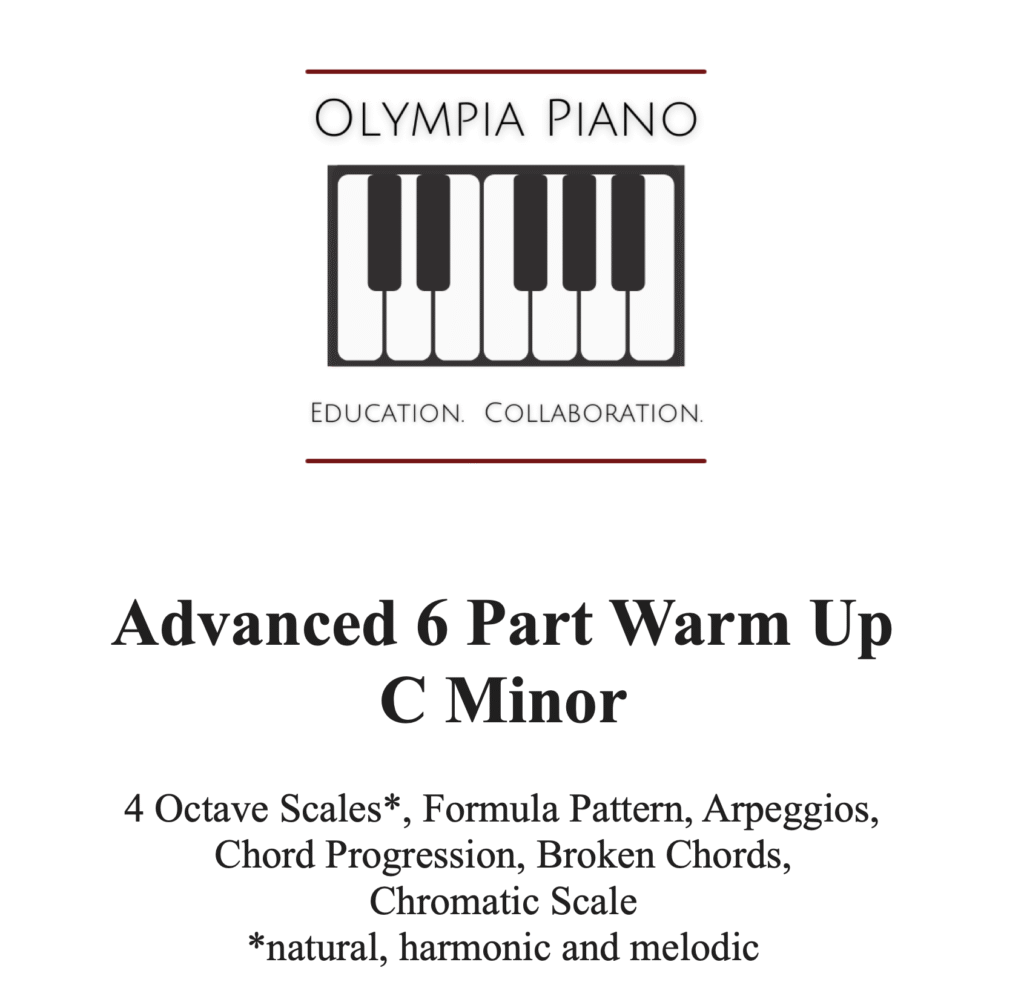 2. Advanced Piano 6 Part Warm Up - C Minor