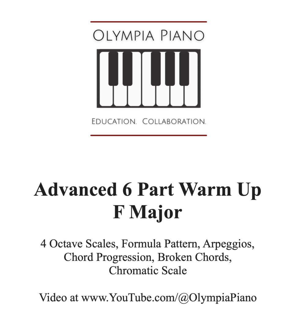 6. Advanced Piano 6 Part Warm Up - F Major